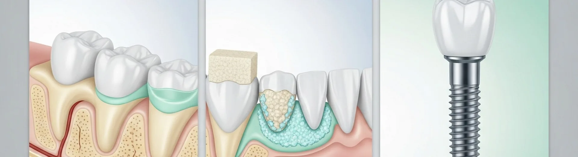 Schematische Darstellung eines Knochenaufbaus vor Implantation